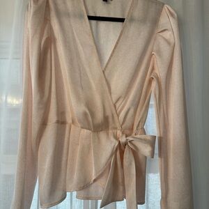 Express Blush Pink Wrap Blouse